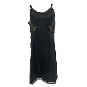 Vintage 50er Barbizon Ariel Tafredda Spitze Dessous Slip Kleid schwarz Größe 16 - Bild 1 von 7