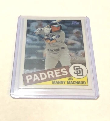 2020 Topps Series 1 MANNY MACHADO CHROME REFRACTOR 1985 RETRO CARD  - Image 1 of 2