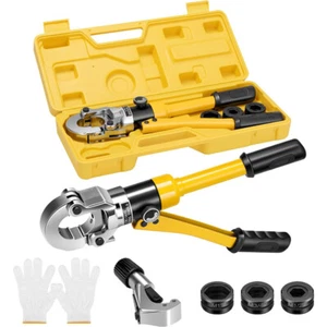 Copper Tube Fittings Hydraulic Pipe Crimping Tool with 1/2", 3/4" and 1" Die Set - Picture 1 of 7