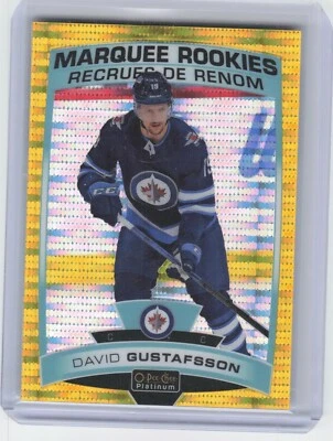 2019 O-Pee-Chee Platinum David Gustafsson #157 Marquee Rookies Seismic Gold /50 - Image 1 of 2