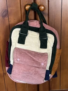 Zara Mini Corduroy Backpack Color Block Back To School Fall Travel Purse READ - Picture 1 of 14