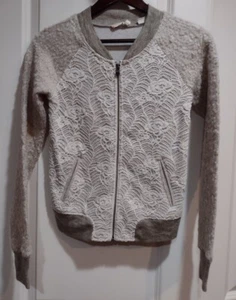 Miss Me Girls XL Jacket Full Zip Beige Lace - Picture 1 of 6