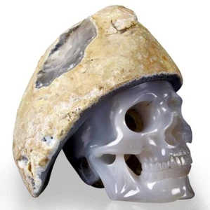 3. Januar 2015 ACSAD (Ein Kristallschädel am Tag) - Blumen und Frieden - Achat Geode - Bild 1 von 9