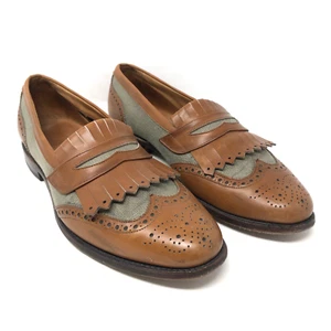 Allen Edmonds Wakefield Loafers Mens Size 9 D VTG Linen Leather Kiltie Classics - Picture 1 of 15
