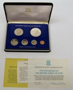 1975 British Virgin Islands Sterling Silver Proof Set Box and COA - Picture 1 of 3