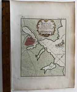 Brindisi Italy Italia harbor Gulf Venice c.1760 Bellin fine antique nautical map - Picture 1 of 3