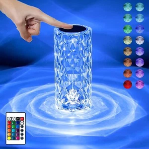 RGB Bedside Ambient Light Lamp Small Night Light Crystal Diamond Table Lamp NEW - Picture 1 of 9