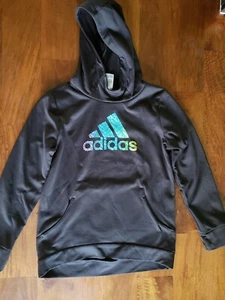 Adidas Hoodie Sweatshirt Size Youth Medium - Black. 12-14 Kids - Picture 1 of 5