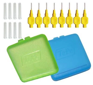TePe Interdentalbürsten gelb 0,7 Reise SET + 2 Reiseetuis Hygienebox Urlaub NEU - Bild 1 von 2