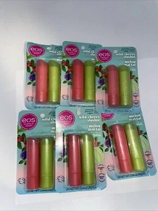 (6)eos Sunset Sips Lip Balms-Melon Mai Tai & Wild Cherry Slushie All-Day Moistu. - Picture 1 of 2