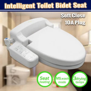 Electric Toilet Bidet Seat Bathroom Warm Cleaning Seat Auto Cover Smart - Picture 1 of 11