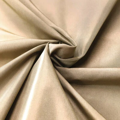 120" WIDE Beige Solid Faux Taffeta Silk Dupioni Fabric - Image 1 of 4