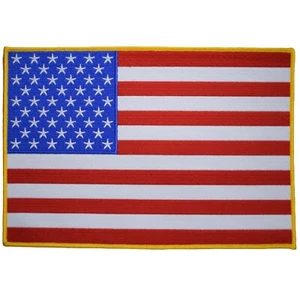 10" Wide XL Embroidered American Flag Patch United States Of America USA Badge - Picture 1 of 1