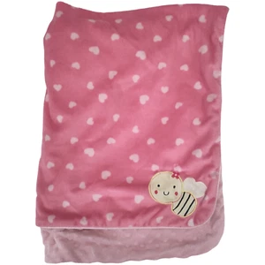 Manta Carter's Just One You Pink Heart Bumble Bee bebé niña punto minky elevado - Imagen 1 de 3
