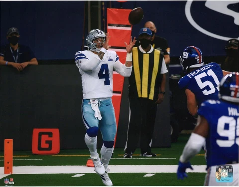 Dak Prescott Dallas Cowboys Unsigned Catching Touchdown Pass Photograph Cover
