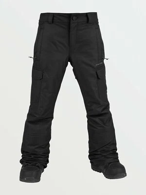 2021 NWT YOUTH VOLCOM CARGO INSULATED SNOWBOARD PANTS $140 M Black 2 layer  - Image 1 of 3