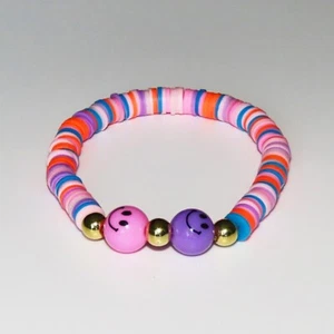 Bracciale Perline di Argilla con Facce Sorridenti - Foto 1 di 2