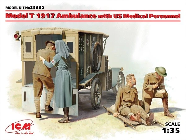 ICM 35662 - 1:3 5 Modello T 1917 Ambulanza Con US Medical Personale - Nuovo - Immagine 1 di 1
