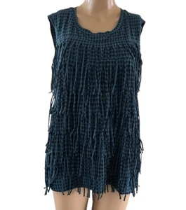 The Furies by Rikke Korff  Womens Fringe Polka Dot Sleeveless Top Cowgirl Size S - Picture 1 of 4