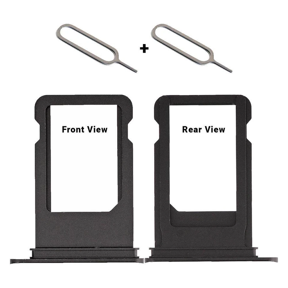 For Apple iPhone 7 Plus Black SIM Card Tray Holder Slot Replacement Part + 2 Pin - Image 1 of 1
