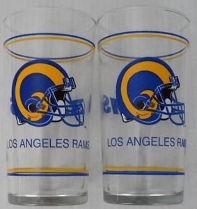 2 Vintage Los Angeles Rams NFL Helm Logo Trinkgläser Retro 80’s TOP - Bild 1 von 2