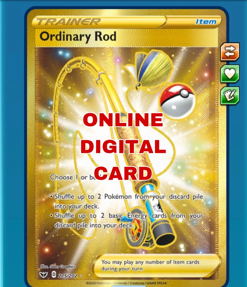 Ordinary Rod 215/202 SECRET RARE Pokemon TCG Online Digital Card PTCGO SENT FAST - Image 1 of 1