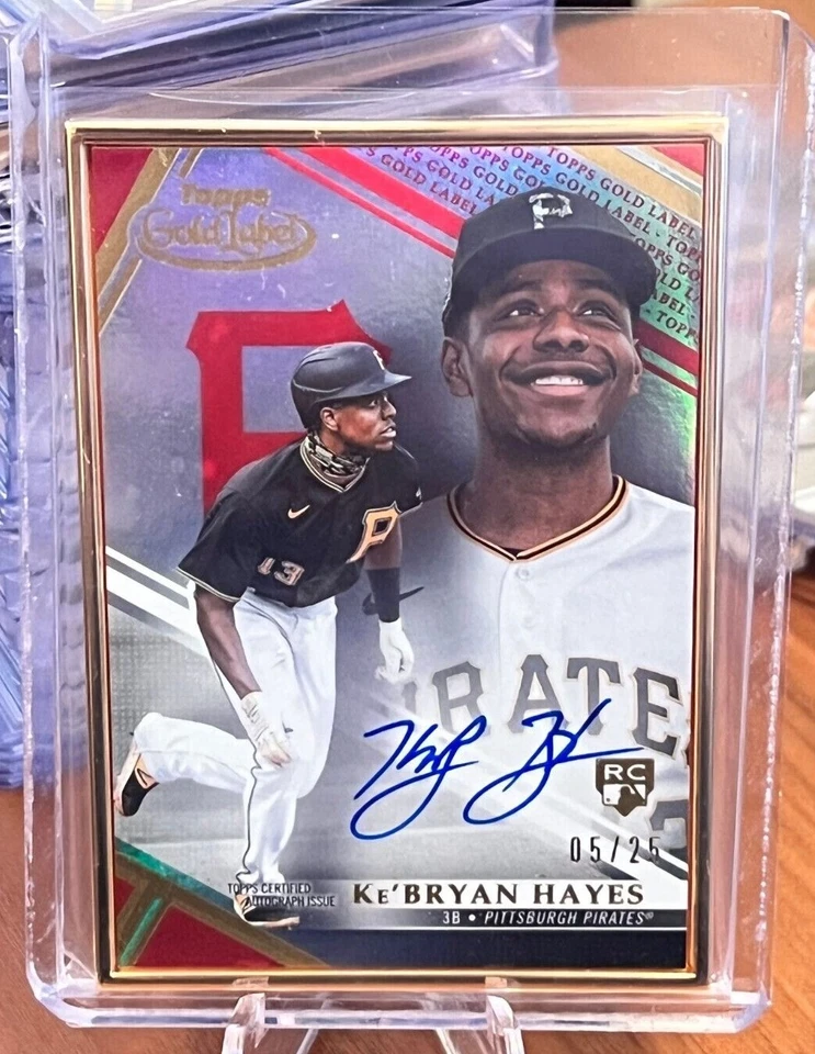 2021 Topps Gold Label Framed Autographs Red RC Ke’Bryan Hayes 5/25 #FA-KH - Image 1 of 2