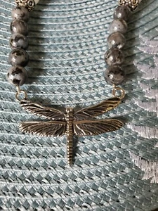 Xtalfeather handgefertigte natürliche schwarze Labradorit und Rutilquarz Halskette - Bild 1 von 5