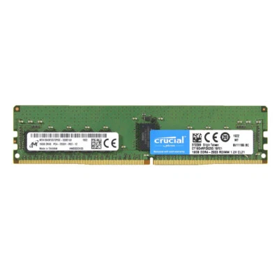 Crucial 16GB 2933MHz DDR4 PC4-23400 2RX8 ECC Registered Memory Ram CT16G4RFD8293 - Image 1 of 3