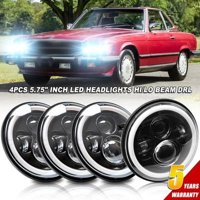 4PCS 5.75" 5-3/4 LED Headlights Hi-Lo Beam For Mercedes-Benz 380SL 450SL 560SL - Image 1 of 4