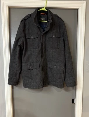 Dockers Dark Gray Wool Blend Four-Pocket Military Jacket Men's Size XXL - Image 1 of 4