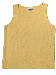Damen Gr. M Sport Savvy Gold Glitzer Glitzer Pullover Tank Top - Bild 1 von 7