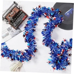 50 Feet 4th of July Tinsel Garland Red White Blue Patriotic Star Garland - Picture 1 of 8