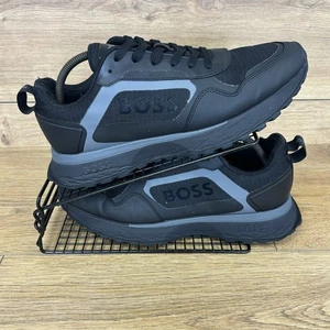 Hugo Boss Zapatos Para Hombre Talla UK 11 Grueso Negro Gris Malla Entrenadores EU 45 - Imagen 1 de 8