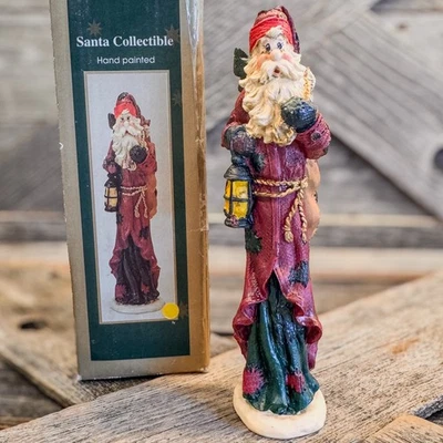 Roman Inc-Rústico Papá Noel Navidad Coleccionable Pintado a Mano Decoración-Caja Original-6"H Foto 1 de 4