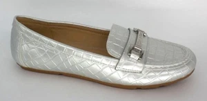 NEU Calvin Klein Damen Silber Kroko Schein Kclolina Halbschuhe Größe 7 - Bild 1 von 6