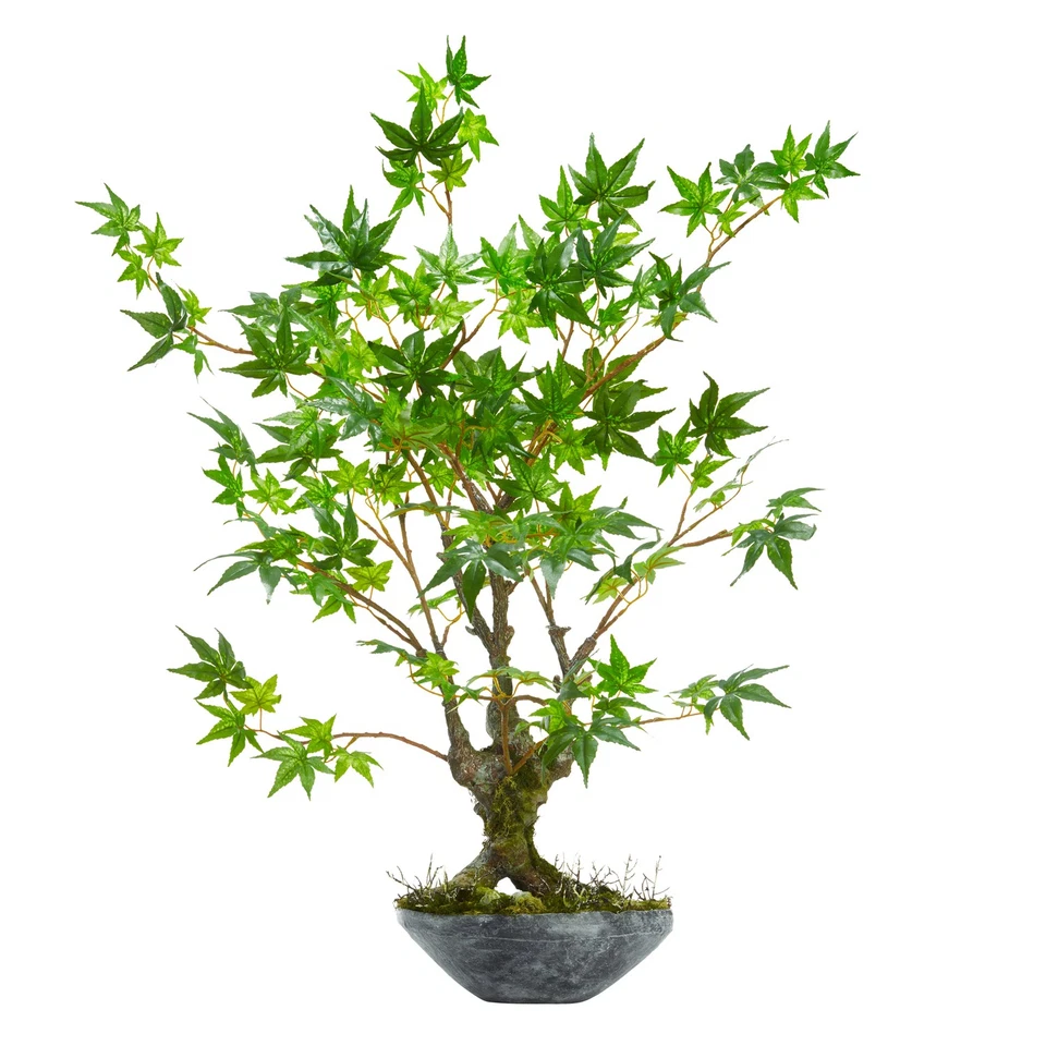 Nearly Natural 30� Maple Bonsai Artificial Tree in Planter