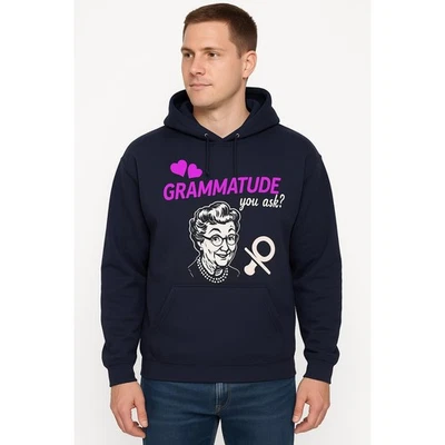 Unisex Navy Hoodie Pullover Graphic Print Text Statement Bold Slogan Gift 3xl - Imagem 1 de 4