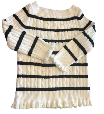 American Living Ralph Lauren женщин кабель трикотажа полоски свитер M опрятный классический - Изображение 1 из 4