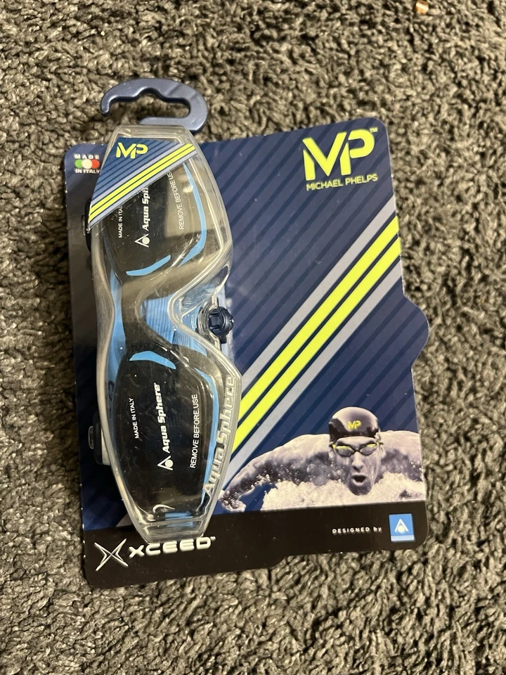 MP Michael Phelps XCEED Swimming Goggles Lens Black-Blue Made In ITALY - Image 1 of 4