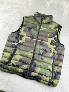 Polo Ralph Lauren Vest Mens Large Camo Packable Down Puffer Quilted Zip Pockets - Picture 1 of 14