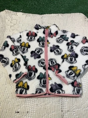 Disney Jumping Beans Minnie Mouse Chaqueta Piel Sintética Abrigo Suave Difuso Niñas Talla 10 Foto 1 de 4