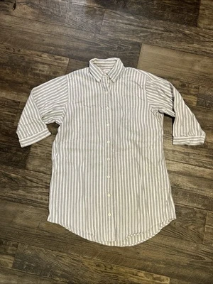 Brooks Brothers 棉法兰绒女式中号睡眠衬衫睡衣连衣裙条纹 — 第 1/4 张图片