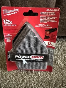 Milwaukee 48-80-5405 80/120/180 Grit Sheets for M12 Orbital Sander - 12 PK - Picture 1 of 2