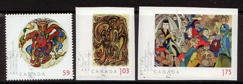 CANADA 2011 DAPHNE ODJIG ART SET OF THREE FINE USED Cover