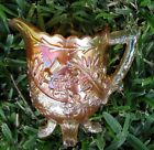 Scarce THISTLE AND THORN marigold carnival glass creamer*English 1920s