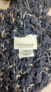 Sonoma Soft Infinity Scarf Warm Cozy Neck Warmer Loop Black Silver & Gold - Picture 1 of 11