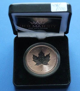 2020 Canadian maple Leaf 1 Oz Ruthenium Edition Silver 48/100 Rose Gold Edition - Picture 1 of 7