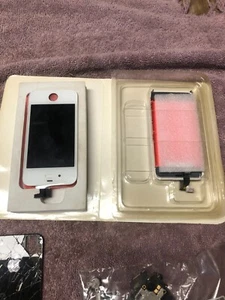 Apple iPhone 4 New front Glass and Back Glass come with free parts phone - Afbeelding 1 van 7