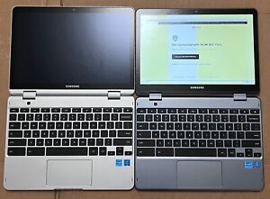 (2) As-is Samsung Chromebook Plus 12.2" 2-in-1 Touchscreen XE521QAB + XE520QAB